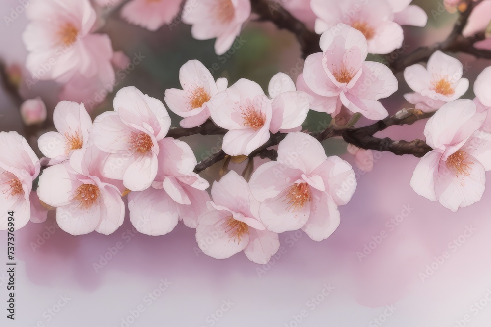 pink cherry blossom in spring created with generative AI software.