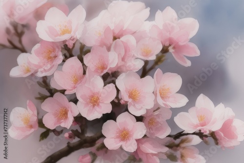 pink cherry blossom in spring created with generative AI software.