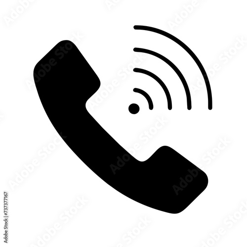 A ringing phone icon, conveying the classic symbol of communication and connectivity, perfect for digital interfaces and applications.