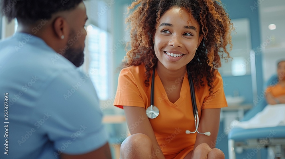 Obraz premium A Physical Therapist Helping Patient Background