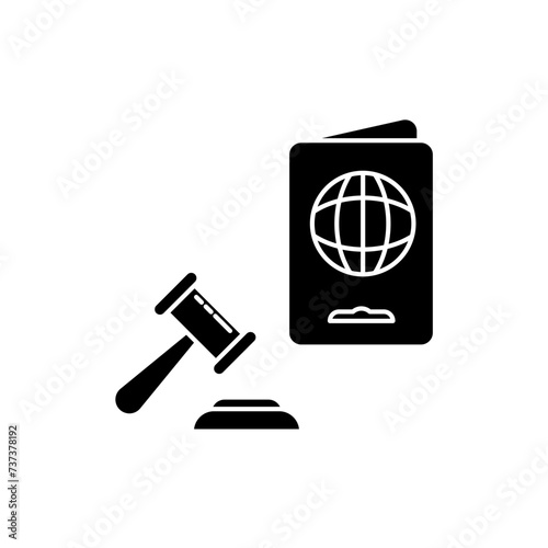 Immigration law concept line icon. Simple element illustration. Immigration law concept outline symbol design.