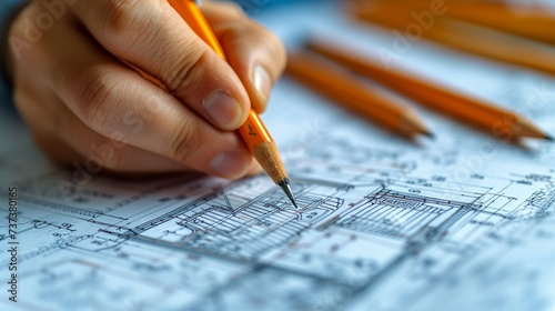 Architect Drafting Architectural Plans For An Wallpaper