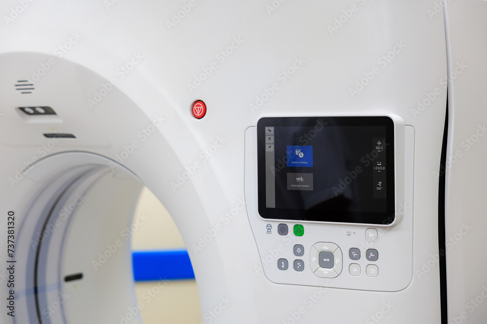 Tomograph monitor or display. Background with selective focus and copy space Tomograph monitor or display. Background with selective focus and copy space