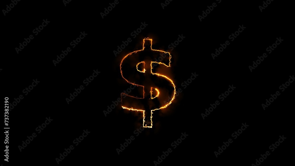 Neon dollar icon ,on a black background. Wealth, Success and Happy concept illustration background. Neon dollar icon ,on a black background. Wealth, Success and Happy concept illustration background.