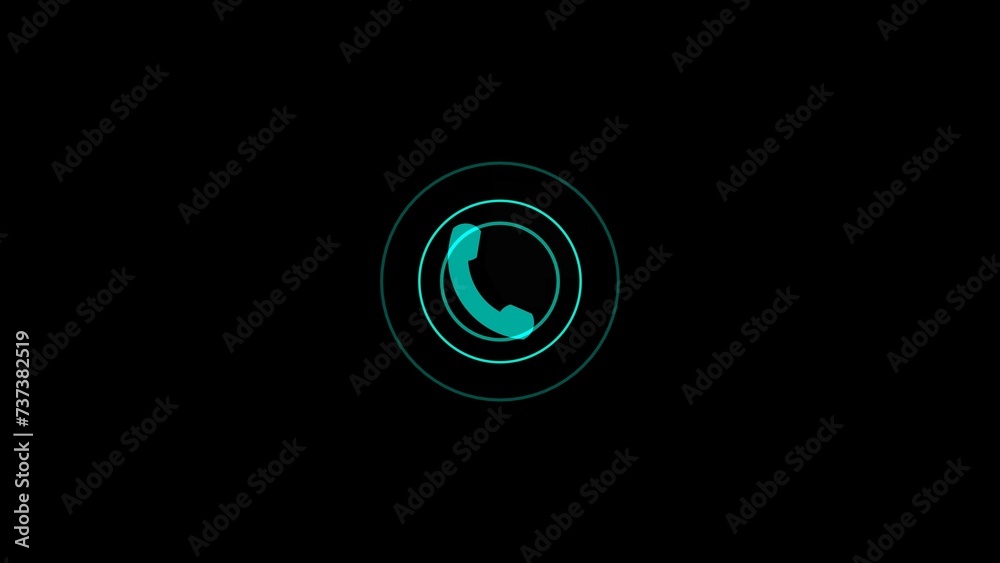 Incoming call ring icon background Black Screen Animation. Phone call icon, handset icon illustration. Incoming call ring icon background Black Screen Animation. Phone call icon, handset icon illustration.