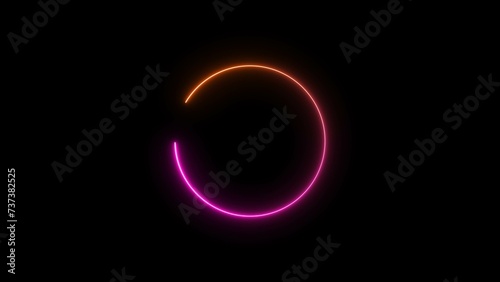 abstract beautiful neon light circle frame background illustration.