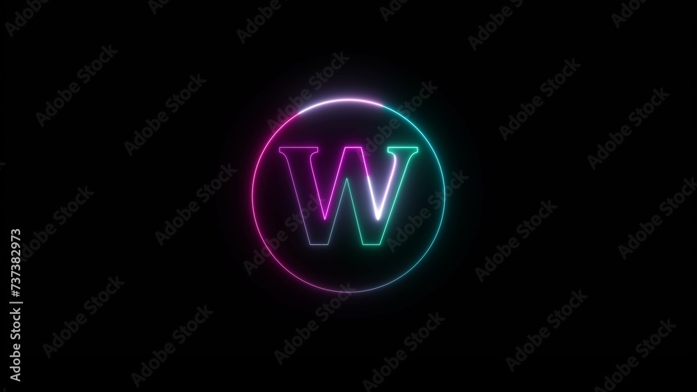 Neon Letter Text Icon Illustration background. Neon Letter Text Icon Illustration background.