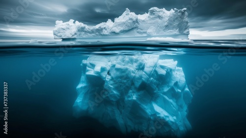 Iceberg against the dark sky