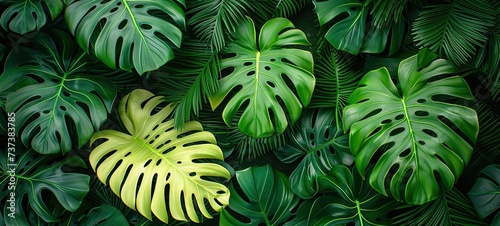 Dark pattern with exotic leaves