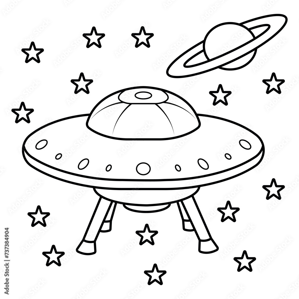 ufo outline drawing coloring book page ufo outline drawing coloring book page