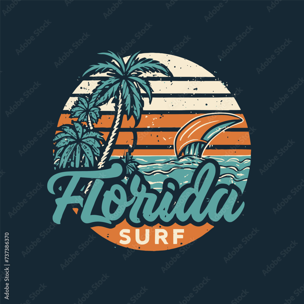 Naklejka premium summer holiday poster, summer t-shirt design, vector illustration, vintage design