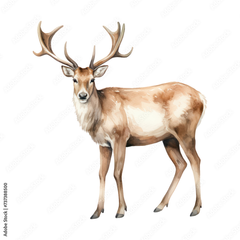 Deer watercolor Illustration for greeting cards, printing and other design projects.