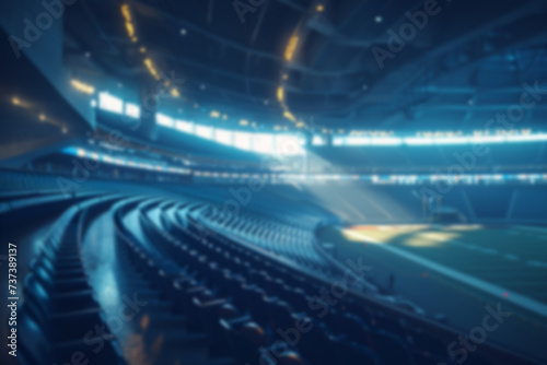 Defocused blurred sports stadium arena. Background as copy space