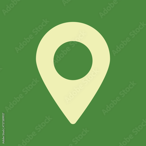 Outline location icon on Green background. flat style. outline map icon for your web site design, logo, app, UI. vector design.