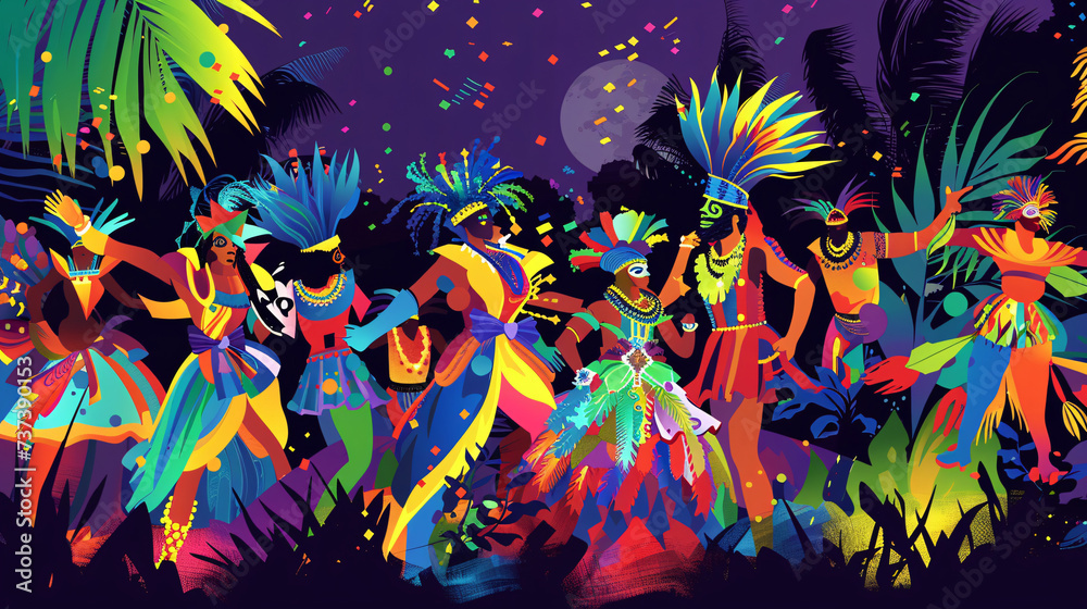 Carnival in Rio dancing people