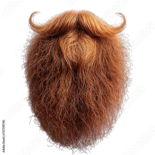 Long beard isolated on transparent or white background generative ai