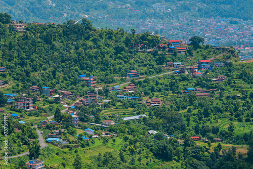 panoramic view of pokhara city, nepal photo