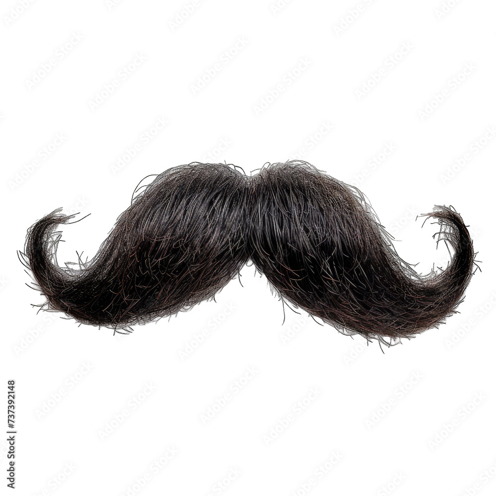 Mustache isolated on transparent background generative ai Mustache isolated on transparent background generative ai