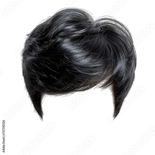 Human hair wig isolated on transparent or white background generative ai 
