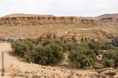 Scenic view of Beautiful rock formation from Southern Aures mountains, Khenchela photo