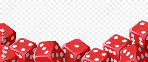 Dice border. Frame of dice.Vector realistic illustration isolated on transparent background.