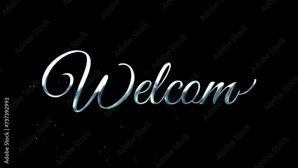 Blue Welcome Text Animation Blue Welcome Text Animation