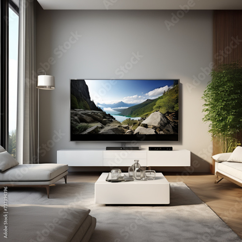 modern living room with tv