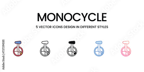 Monocycle icons. Suitable for Web Page, Mobile App, UI, UX and GUI design.