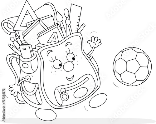 Cartoony character schoolba...