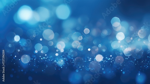 Abstract soft blue bokeh background. AI generated.