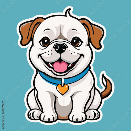A Cute bulldog puppy clipart  vector bulldoc cartoon illustration