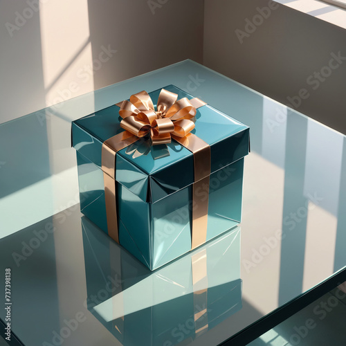 gift box on a blue background