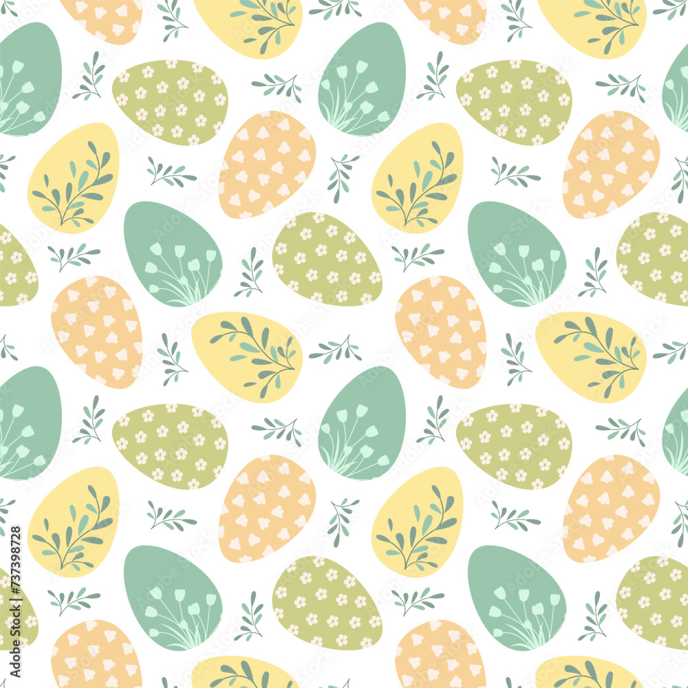 Easter seamless pattern in simple design. Easter eggs cute illustration in flat style. Easter seamless pattern in simple design. Easter eggs cute illustration in flat style.