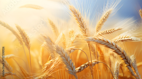 Closeup wheat field iconography background empty golden skin avatar duplicate borders appeasing fork   A closeup of a golden wheat field capturing the beauty and abundance of nature  