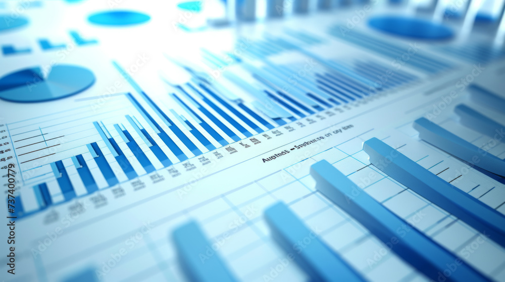 close-up of a collection of business documents with various types of charts and graphs close-up of a collection of business documents with various types of charts and graphs