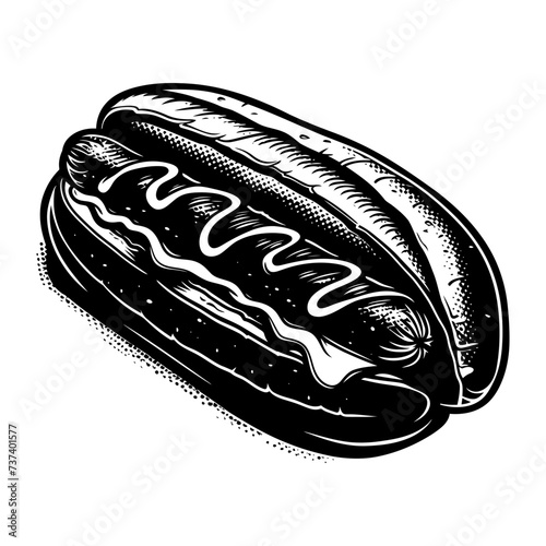 Silhouette hotdog black color only