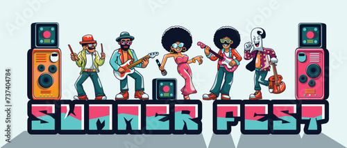 summer festival music with musical instrument