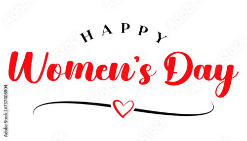 Happy Women's day hand drawn lettering vector illustration.