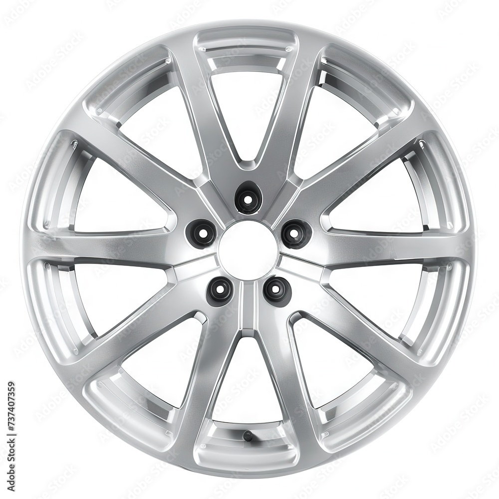 silver wheel, six spokes, contemporary design, modern sophistication ...