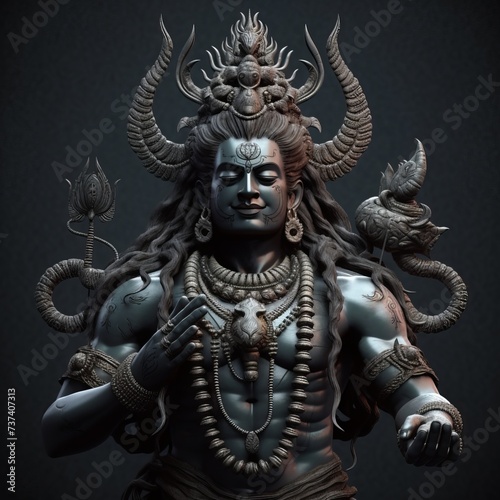 Divine Manifestation: Reverent Images of Lord Shiva in Worship