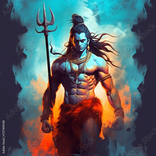Divine Manifestation: Reverent Images of Lord Shiva in Worship © luckynicky25