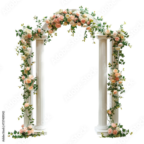 The wedding arch isolated on a white background with clipping path.