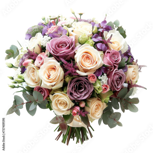 wedding bouquet isolated on a white background with clipping path.