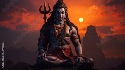 Divine Manifestation  Reverent Images of Lord Shiva in Worship