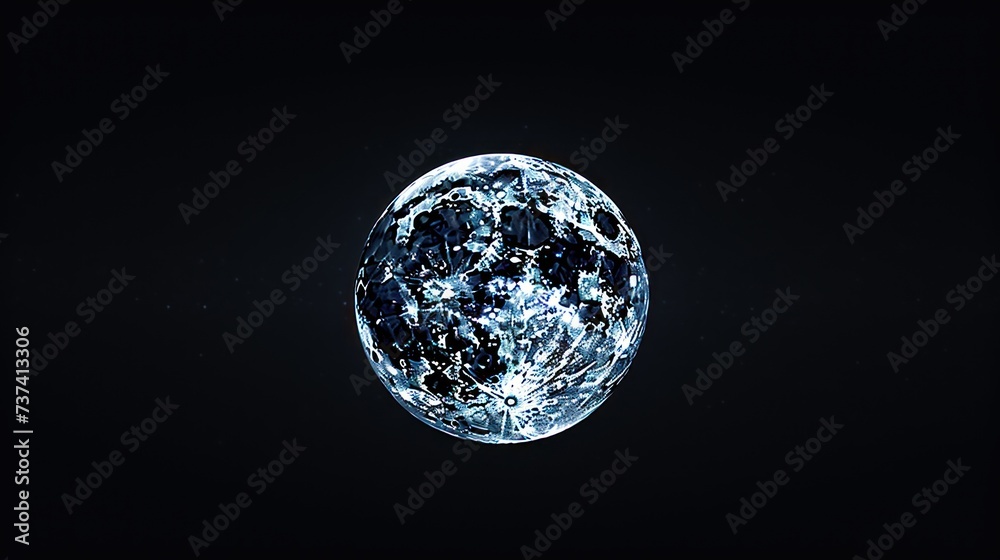 a close up of a ball of ice on a black background with a reflection of the moon in the glass. a close up of a ball of ice on a black background with a reflection of the moon in the glass.