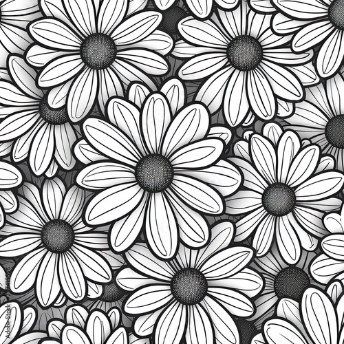 Flower pattern a coloring page in the style of minimalist 2d black outlines