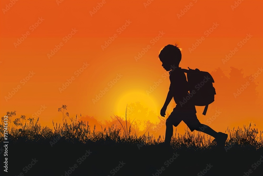 a boy carrying a bag