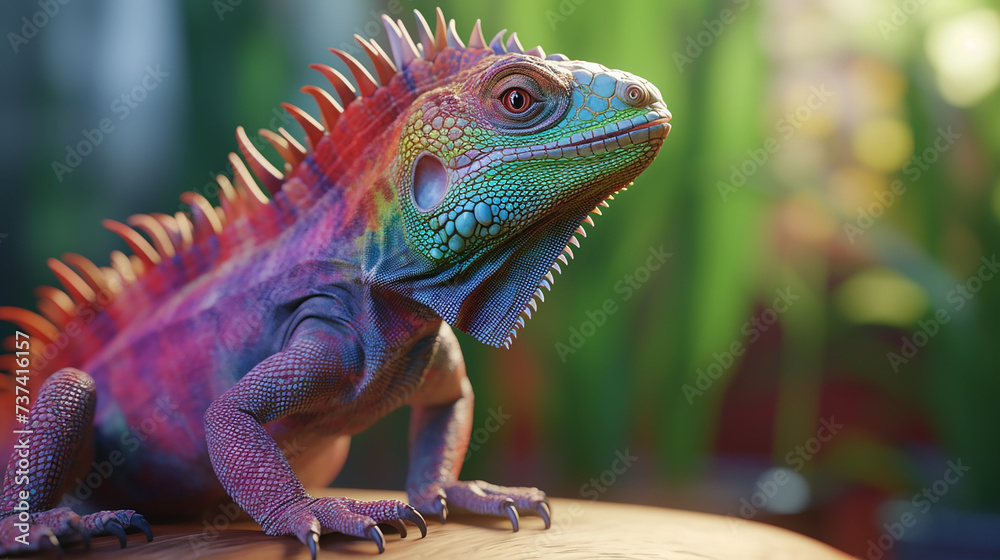 Fototapeta premium baby rainbow dragon photo