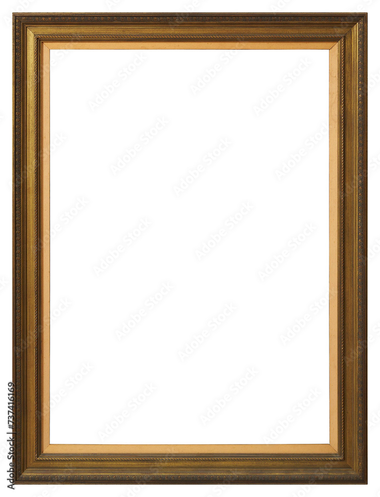 Wooden picture frame in PNG format on a transparent background. Wooden picture frame in PNG format on a transparent background.