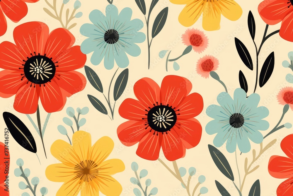 custom made wallpaper toronto digitalseamless floral pattern, Abstract watercolor floral pattern background,manga Styled floral seamless pattern, seamless floral illustration pattern background, rose and sunflowers pattern background,